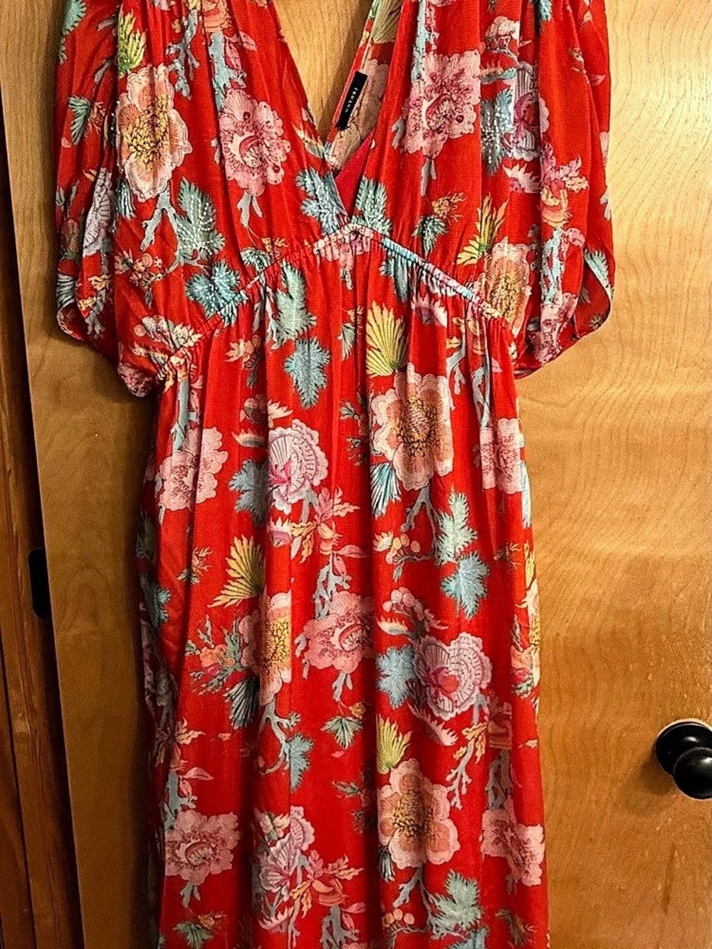 Natori Amanpulo Obi Silk Beaded Kimono Dress